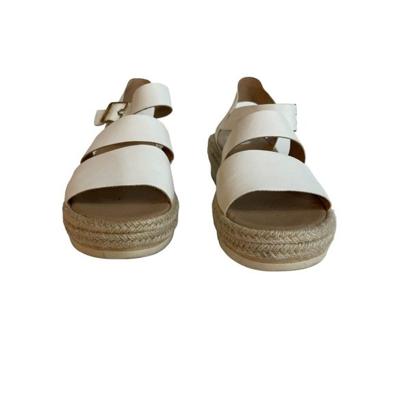 Dr. Scholl Women 9.5M Once Twice White Faux Leather Platform Espadrille Sandal - Picture 4 of 12